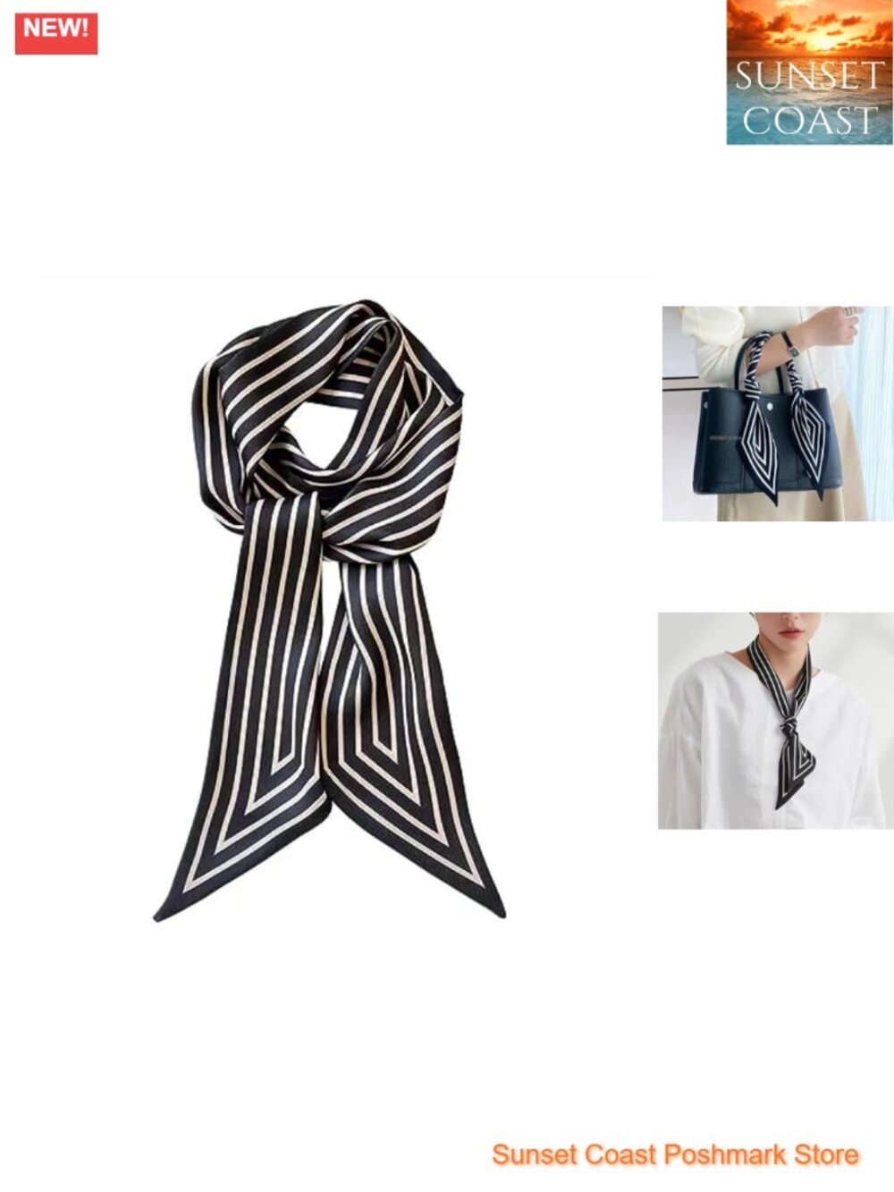 100% Mulberry Silk Ribbon Scarf - Hair Wrap, Handbag Accessory, Necktie